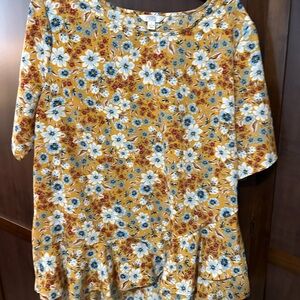 Fall colored Floral Print Blouse